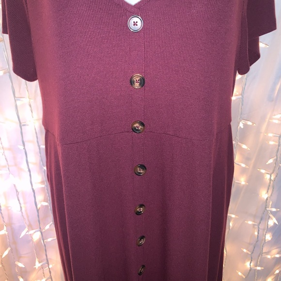 TORRID ⭐️ Burgundy Purple Button Front Dress - Picture 6 of 13